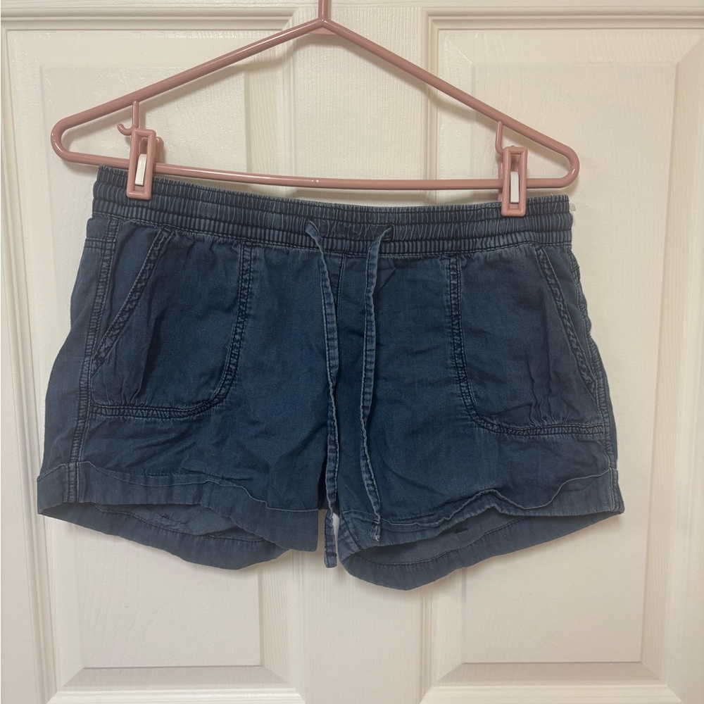 Bluenotes Navy Drawstring High-Waist Casual Shorts